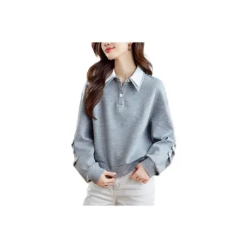 Korean Style Sweatshirt Women's Gray