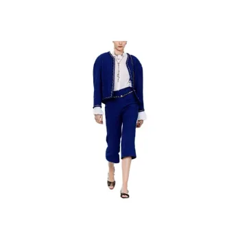 CHANEL SS21 Casual Pants Women's Marine Blue