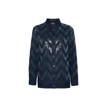 MISSONI Sequin-embellished Denim Jacket