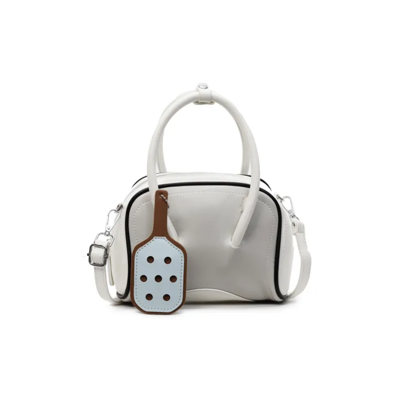 RIVMIND PU Handbag Women's White/Pink/Khaki-0