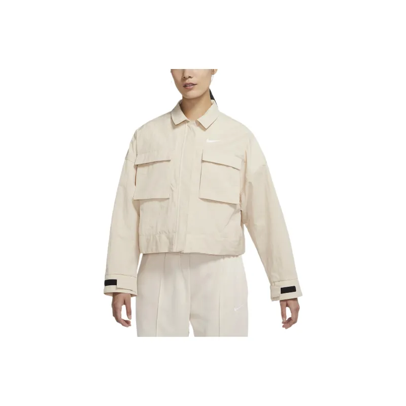 Nike Sportswear Essentials Series Cropped Coats Women's White-0