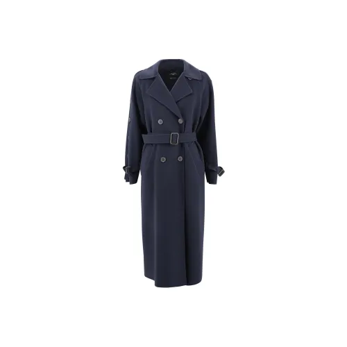 Massimo Dutti Trench Coat Womens Navy Blue
