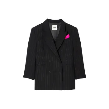 Sandro Double-breasted Pinstripe Blazer