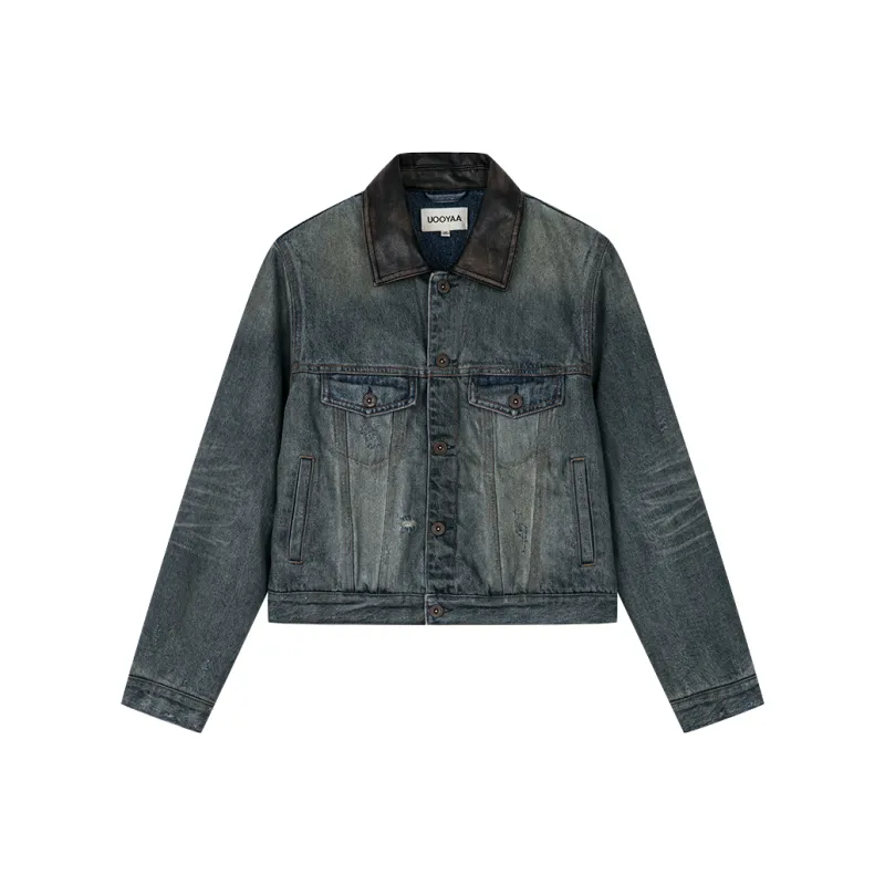 UOOYAA Denim Jackets Women's Dark Blue-0