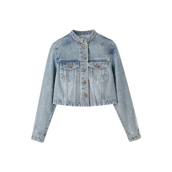 SENTUBILA Denim Jackets Women's Denim Blue
