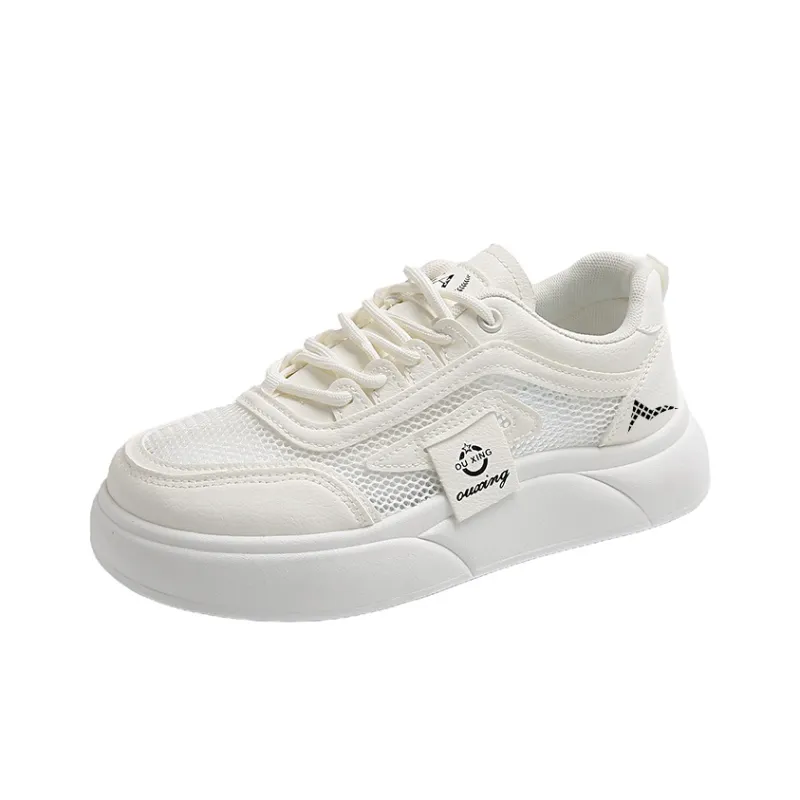 ATONGMU Casual Shoes Women's Low Top Khaki/White/Black-2
