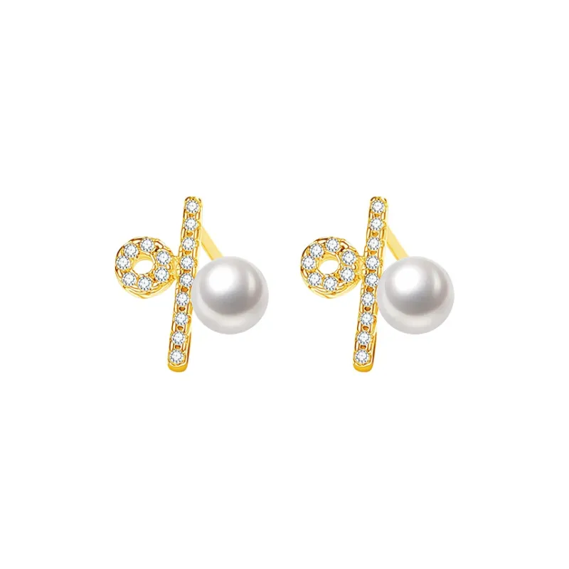 FANSHINER Pearl Stud Earrings Women's-0