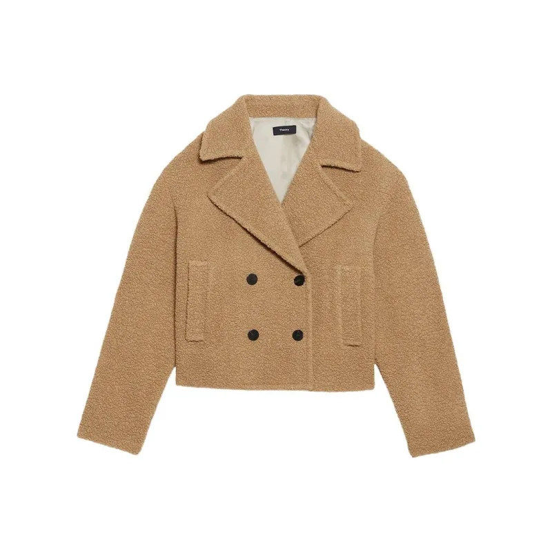 THEORY Cropped Coats Women's Bright Brown-0