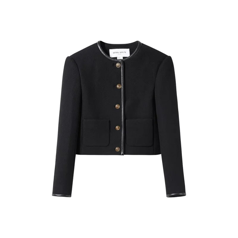 Miss Sixty Cropped Coats Women's Black-0