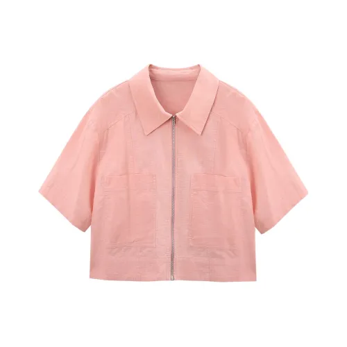 A Paradise For Awakening Cropped Coats Women's Pink