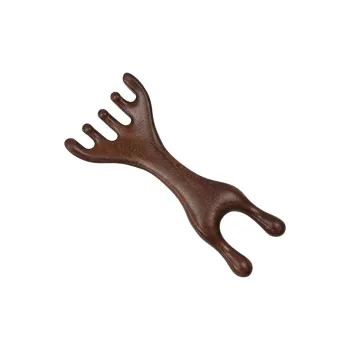 ZHENZI Head Massage Sandalwood Penta Tooth Scalp Five Claws Comb Scratching Head Gua Sha Meridian Comb Multifunction