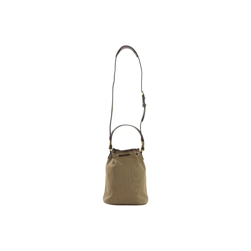 PRADA Cotton Bucket Bag, One Shoulder Handbag Women's Brown-5