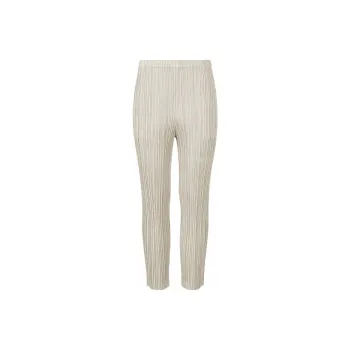 PLEATS PLEASE ISSEY MIYAKE FW22 Casual Pants Women's Gray Beige