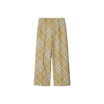 Burberry Check Printed Straight Leg Tailored Trousers