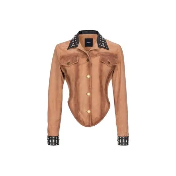 PINKO Leather Jacket Women's Brown