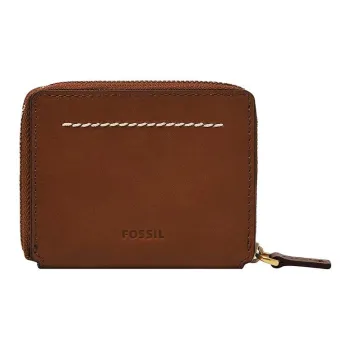 FOSSIL Leather Card Holder Men's Medium Brown