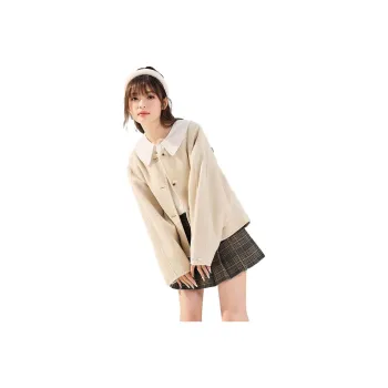 Tonlion Velvet feel Coat Women's Almond White
