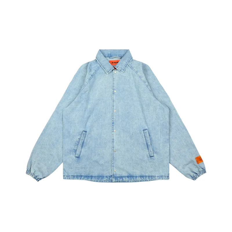 BLUELANDINC x Sinfuldeed Loose Fit Moderate Denim Jacket Women's Light Blue-0