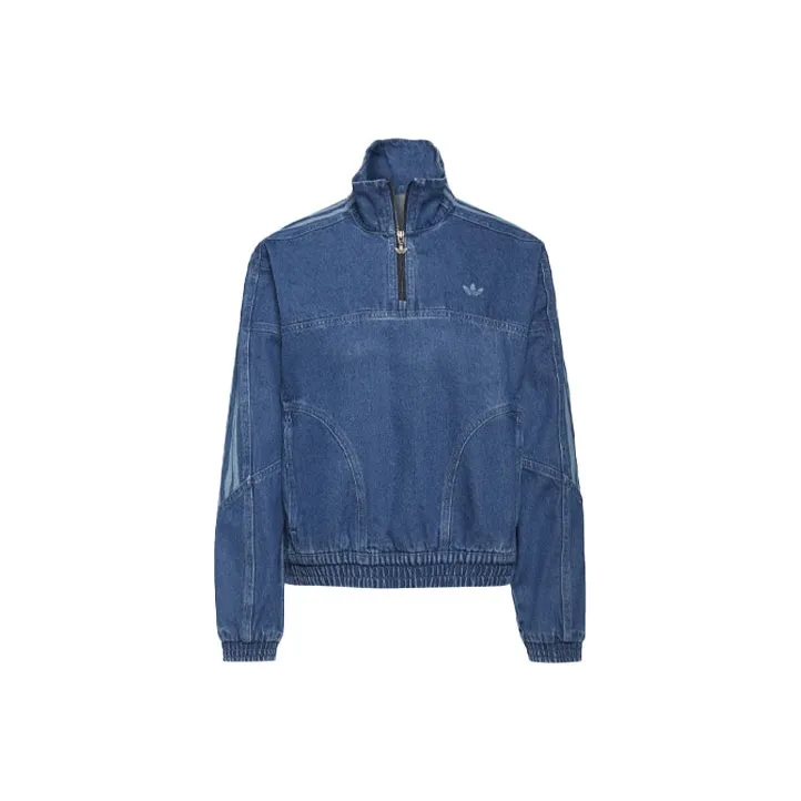 Adidas Originals Denim Jackets Women's Blue-0