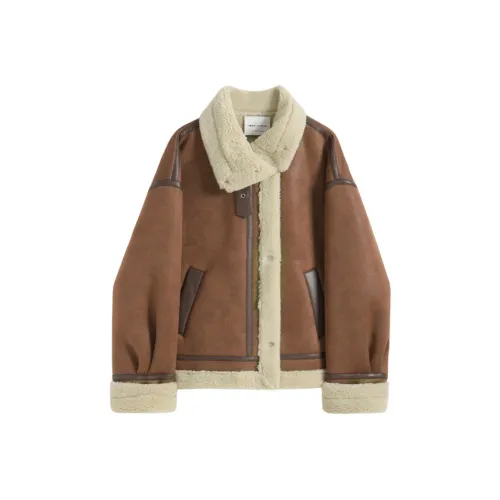 VEGA CHANG Cropped Coats Women's Caramel Brown