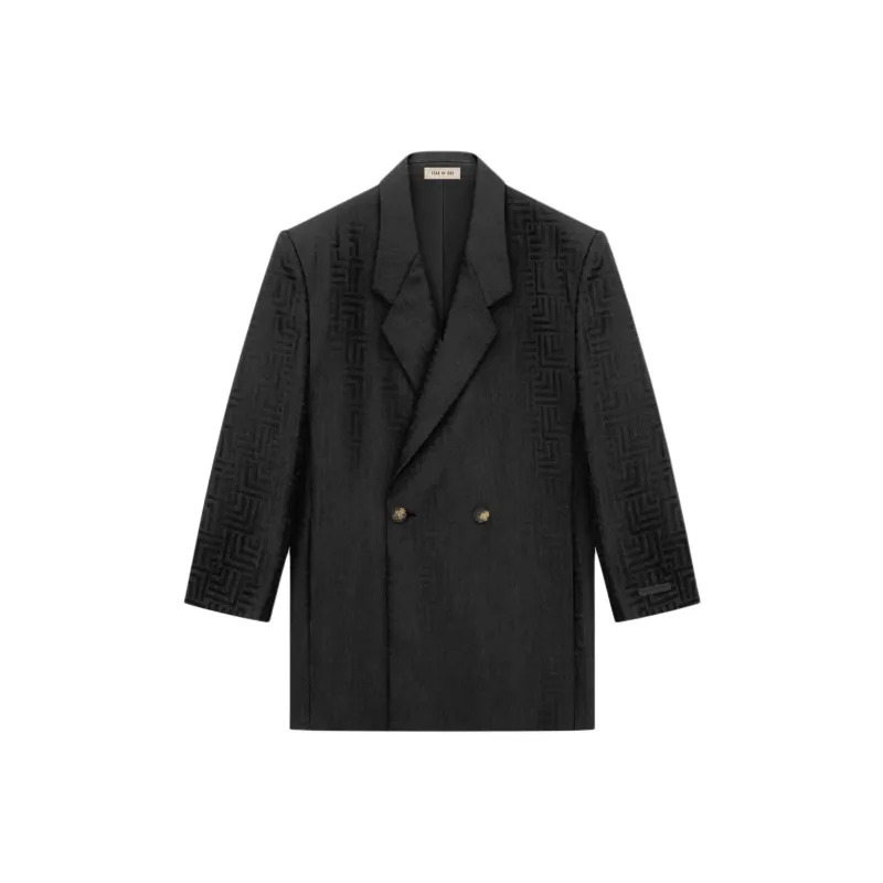 Fear Of God SS24 Season 8 Collection Wool Jacquard California Blazer Business Suit Women's Black-0