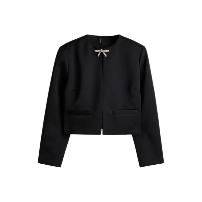 H&M Cropped Coats Women's Black-0