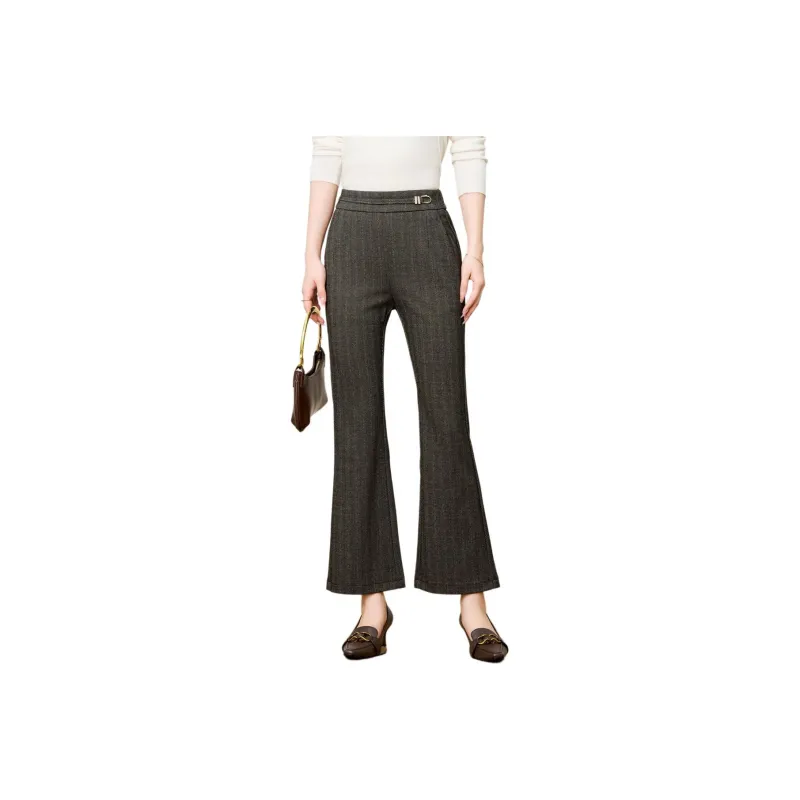 FENHONGMALI Casual Pants Women's Gray-0