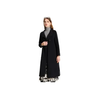 FENHONGMALI Coats Women's Navy Blue