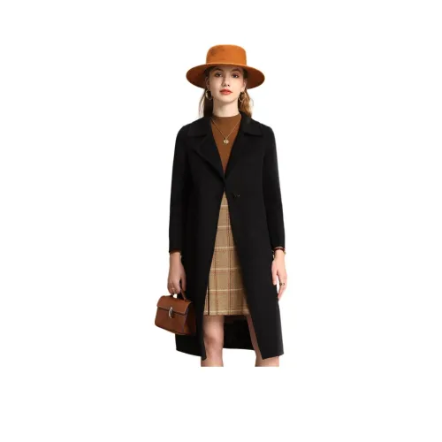 FENHONGMALI Coats Women's Black