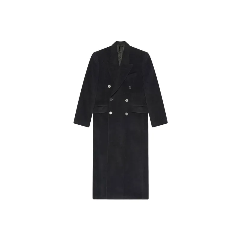 Balenciaga Velvet-feel Coat Women's Black-0