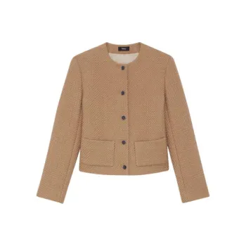 THEORY Cropped Coats Women's Camel