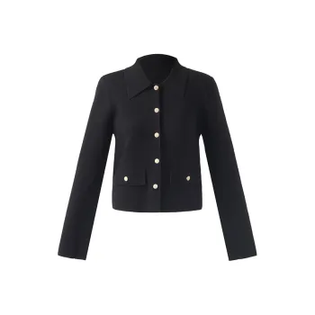 GOELIA Cropped Coats Women's Black