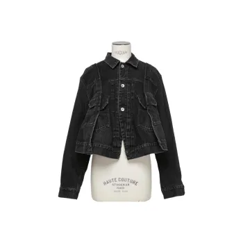 Sacai Denim Wool Melton Jacket 'Black'