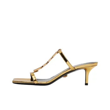 FANSIZHE Rubber Sole Slip Resistant Slide Slippers Women's Gold