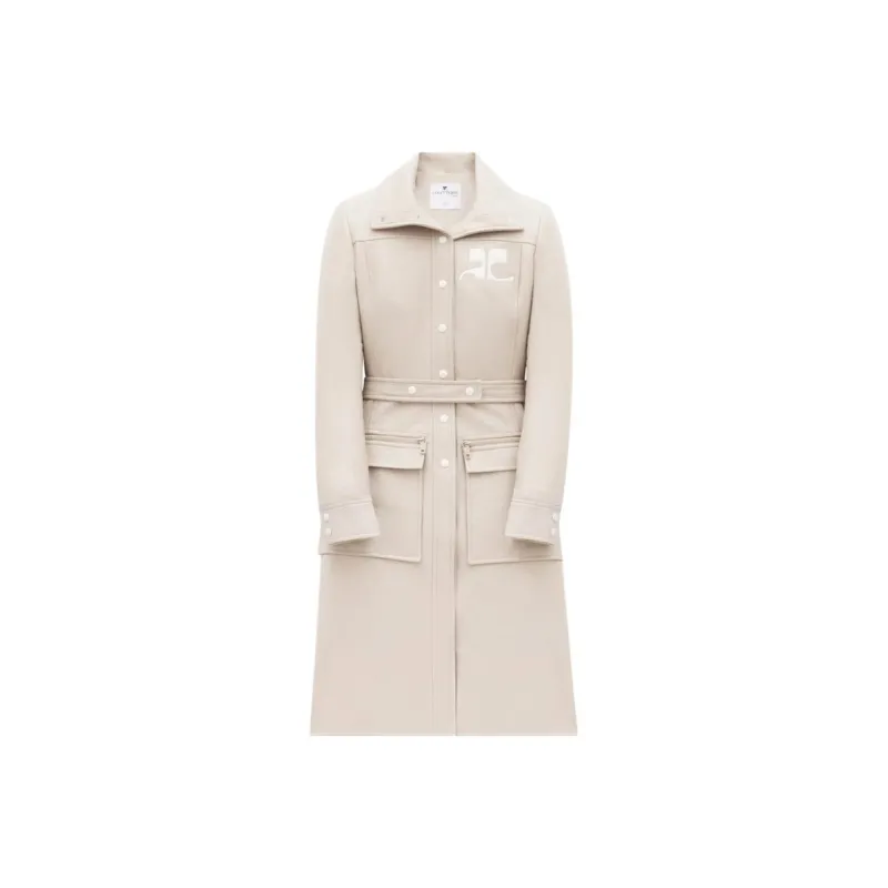 Courrèges Vinyl Trench Coat 'Cream'-0