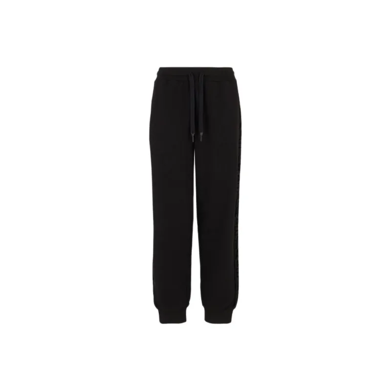 EMPORIO ARMANI EA7 FW24 Casual Pants Loose Fit Version Women's Black-0