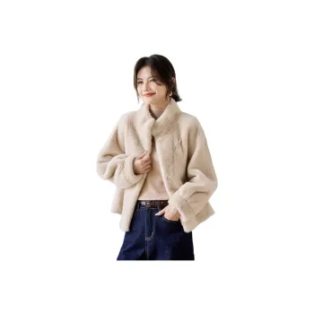 She Enjoys Cropped Coats Women's Apricot