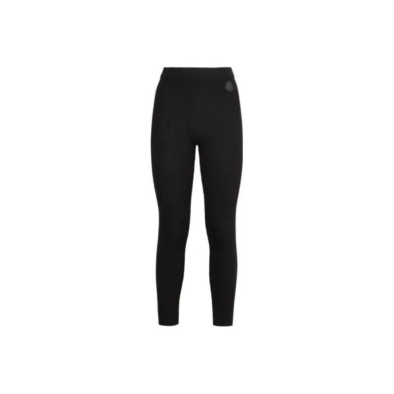 Moncler Logo Patch Ribbed Leggings-0