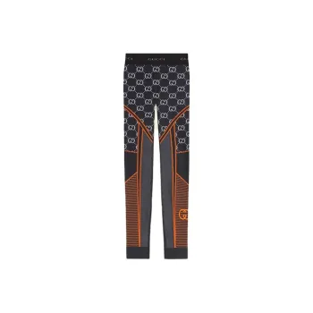 GUCCI Gg Jersey Jacquard Leggings 'Black/Orange'