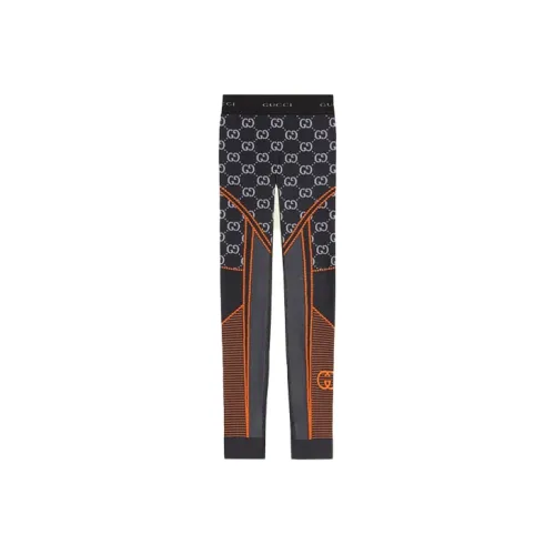 GUCCI Gg Jersey Jacquard Leggings 'Black/Orange'