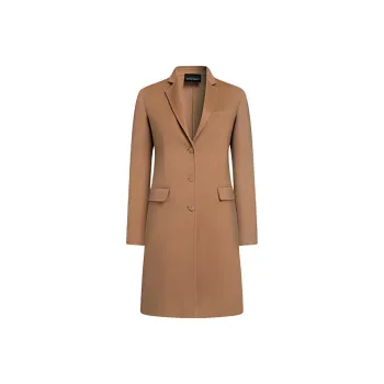 EMPORIO ARMANI Velvet feel Coat Women's Brown