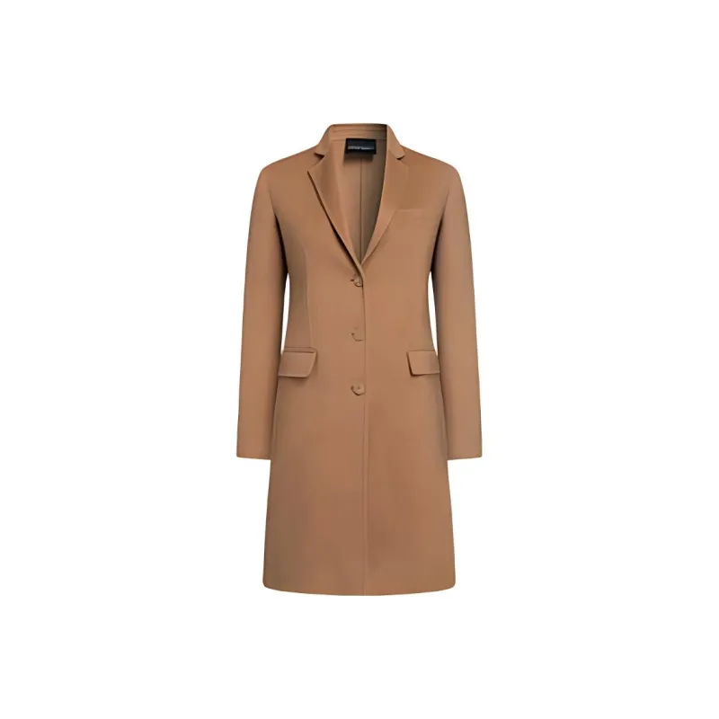 EMPORIO ARMANI Velvet feel Coat Women's Brown-0