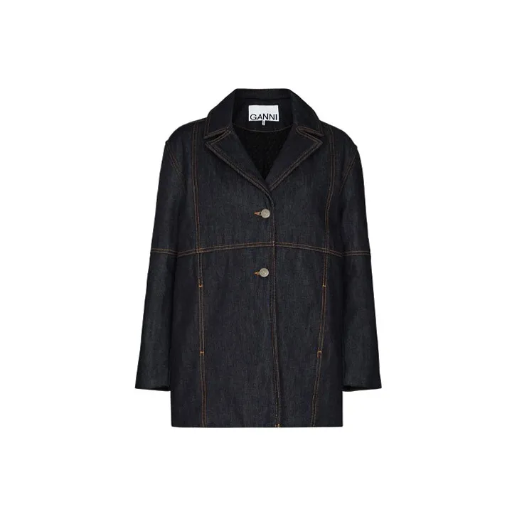 GANNI Denim Jackets Women's Blue-0