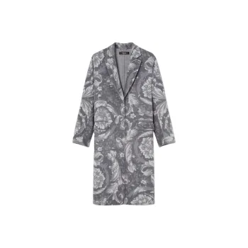 VERSACE Barocco-Printed Mid-Length Coat
