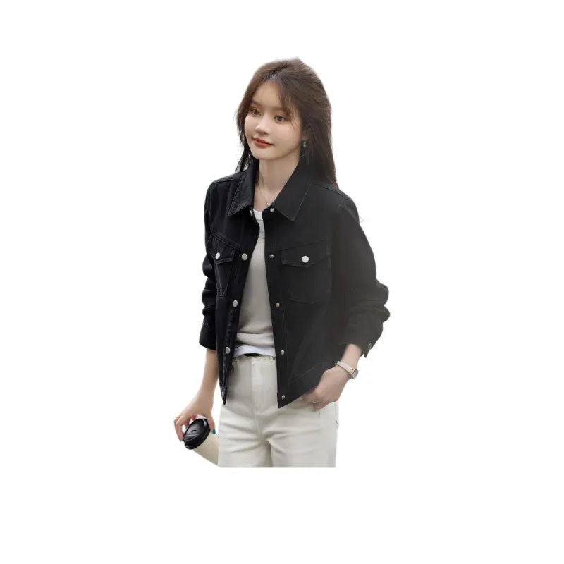 Mo Han Yi Mei Denim Jacket Women's Black-0