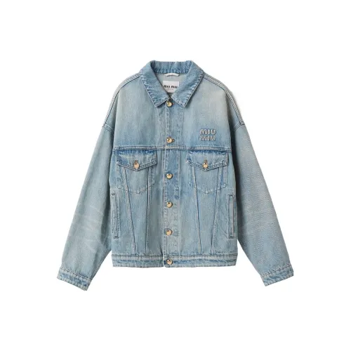 MIU MIU Logo appliqué Denim Jacket