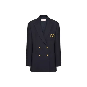 Valentino VLogo Signature Double-Breasted Blazer