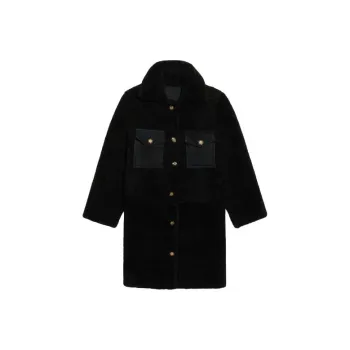 Sandro Velvet-feel Coat Women's Black
