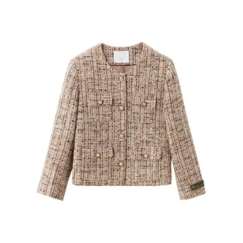 OVV Cropped Coats Women's Earth Yellow Pattern A4