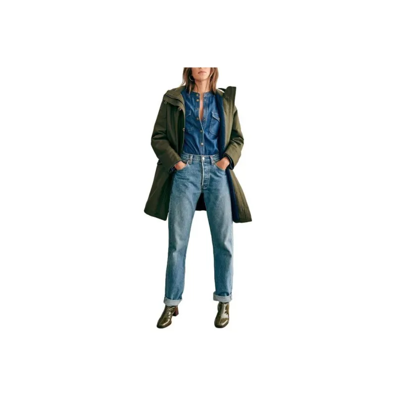 Sézane Coats Women's Khaki-0